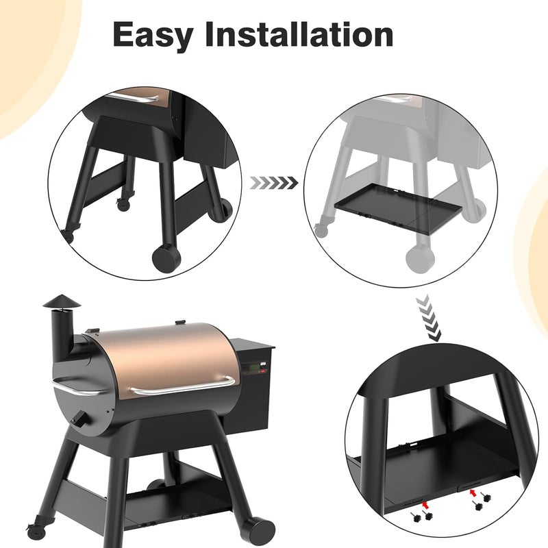 PHYESUVIN Universal Adjustable Grill Storage Shelf for Traeger Pro Series 780 and Ironwood 885 Pellet Grill, Grill Accessories for Traeger Pellet Grill to Provide More Storage Space - Image 3
